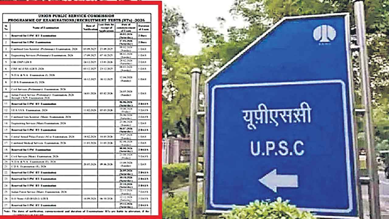 యూపీఎస్సీ 2026 షెడ్యూల్‌ విడుదల