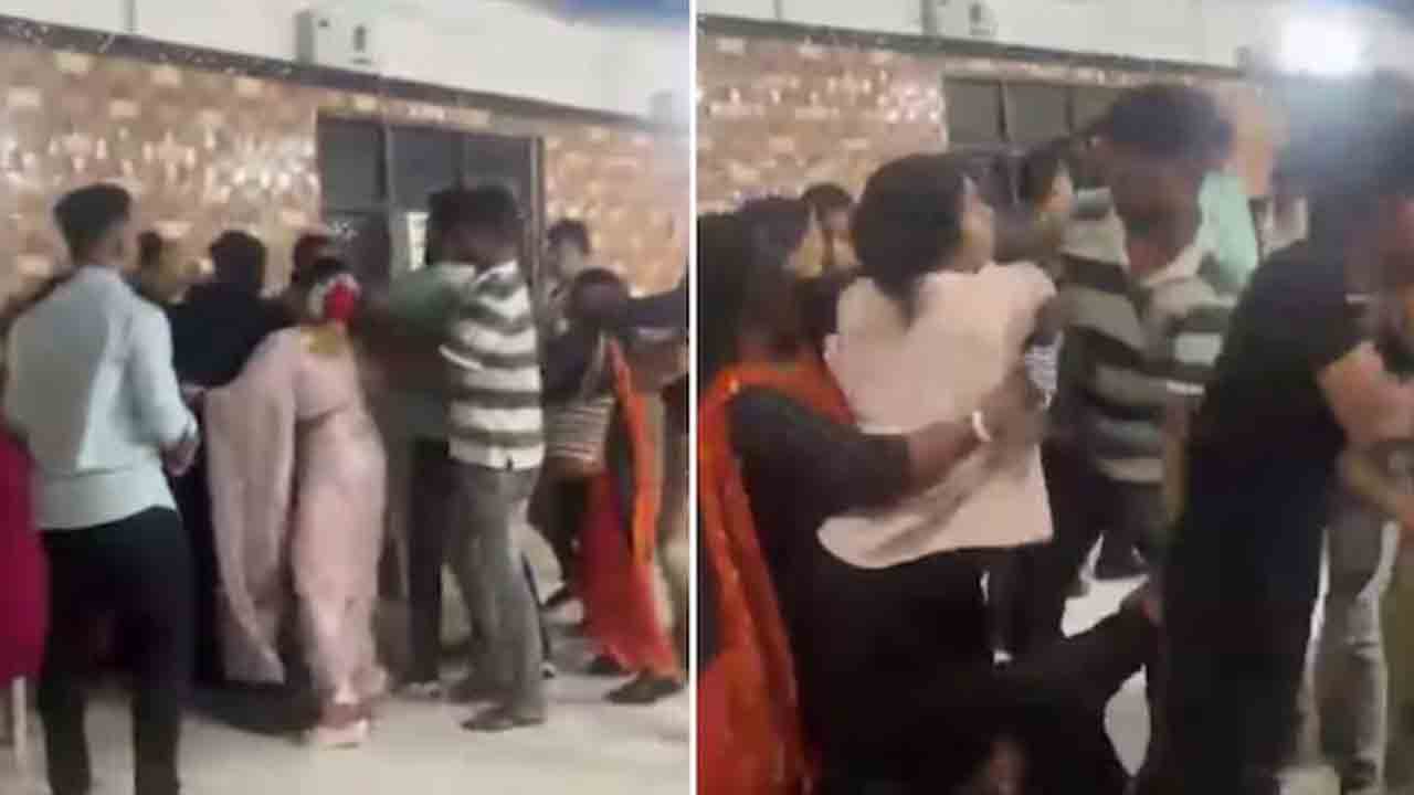 Watch: వివాహ రిసెప్షన్‌ను అడ్డుకున్న మహిళ.. మోసం చేశాడంటూ వరుడిపై దాడి