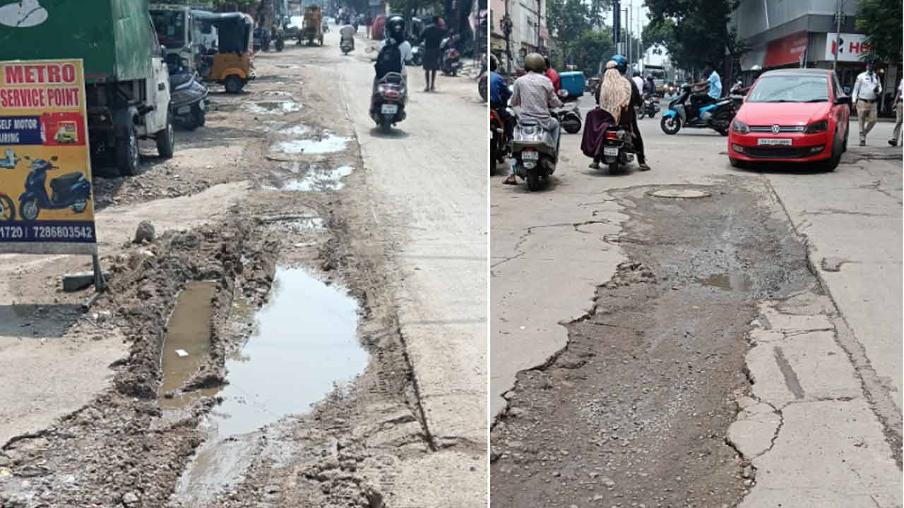 Amberpet | అధ్వాన్నంగా మారిన బతుకమ్మకుంట – తిలక్‌నగర్‌ చౌరస్తా రహదారి