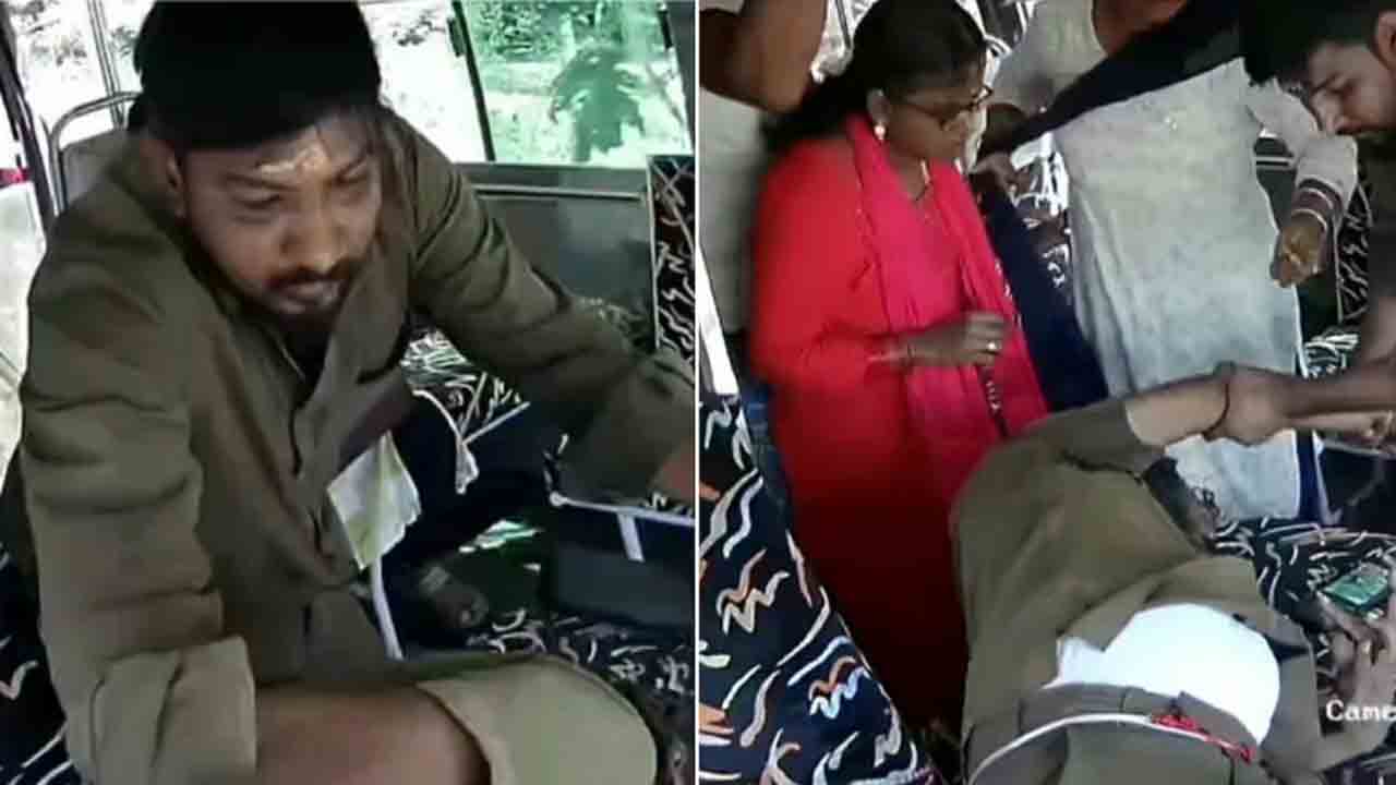 Watch: కదులుతున్న బస్సులో డ్రైవర్‌కు గుండెపోటు.. తర్వాత ఏం జరిగిందంటే?