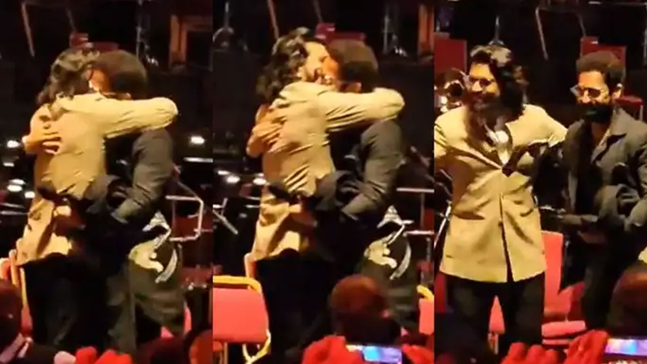 NTR- Ram Charan | ఎన్టీఆర్‌కు రామ్ చరణ్ ముద్దు.. వీరిద్ద‌రి బాండింగ్ మాములుగా లేదుగా..!