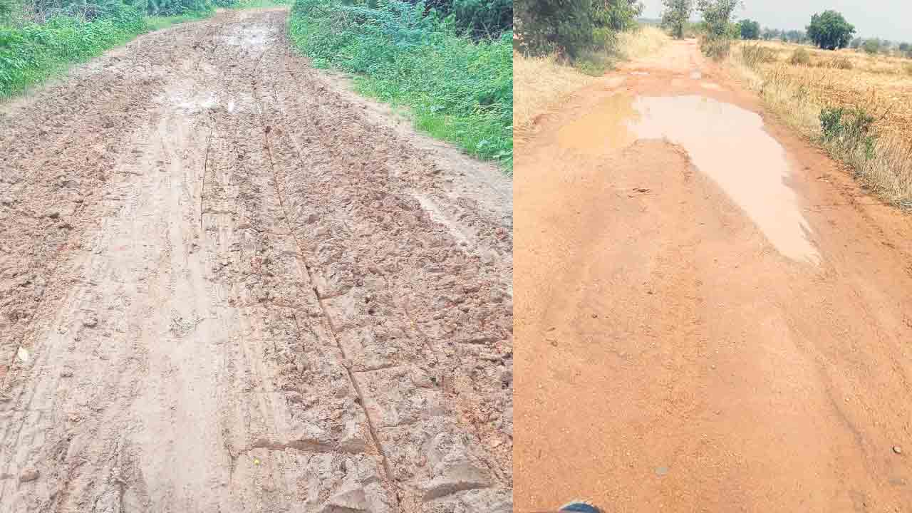 గుంతలు పడి.. కంకర తేలి