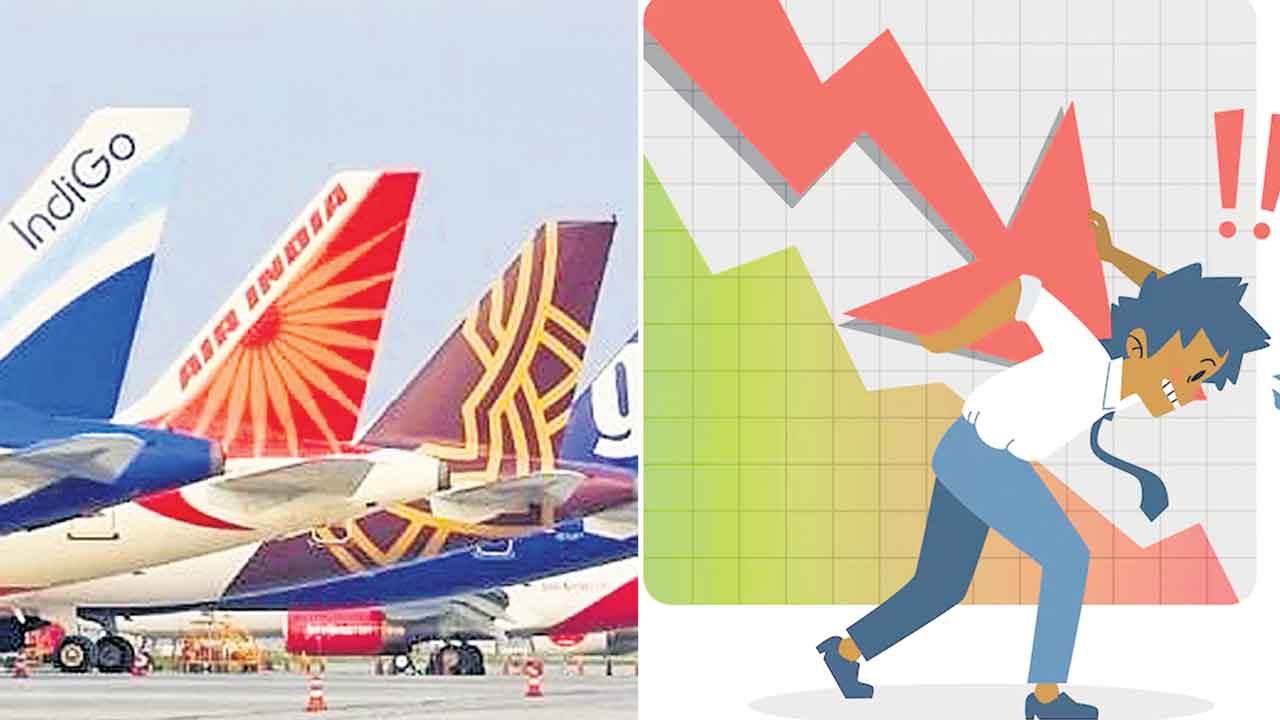 కుప్పకూలిన విమాన షేర్లు.. ఎయిర్‌ ఇండియా ప్రమాదంతో నష్టాలు