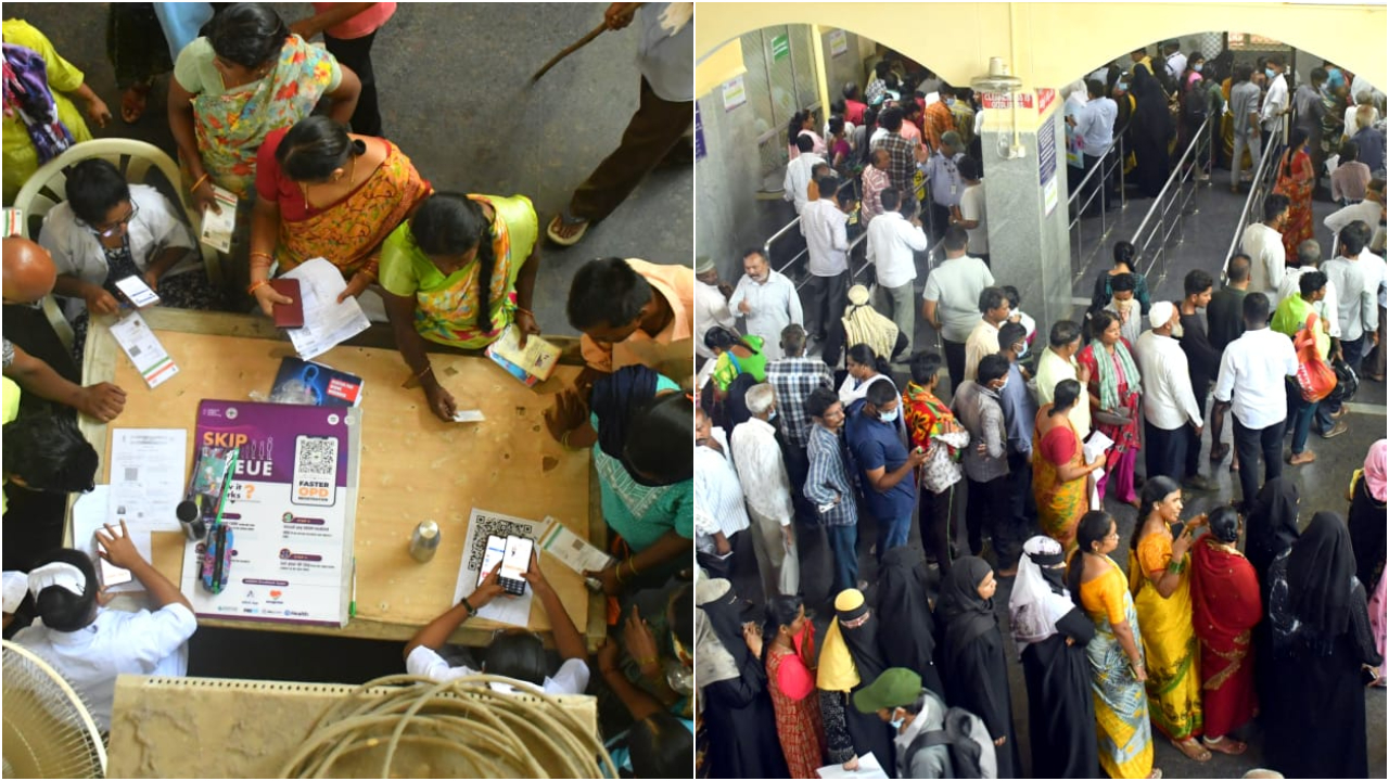 గాంధీ ఆసుపత్రిలో జనం అవస్థలు.. ప్రతి చోటా గంటల తరబడి క్యూలైనే… ఫొటోలు