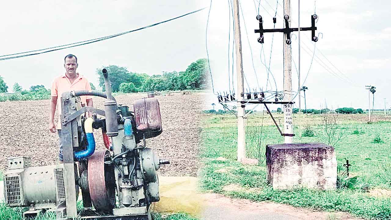 జనరేటరే దిక్కు.. కాలిపోయిన విద్యుత్‌ ట్రాన్స్‌ఫార్మర్‌