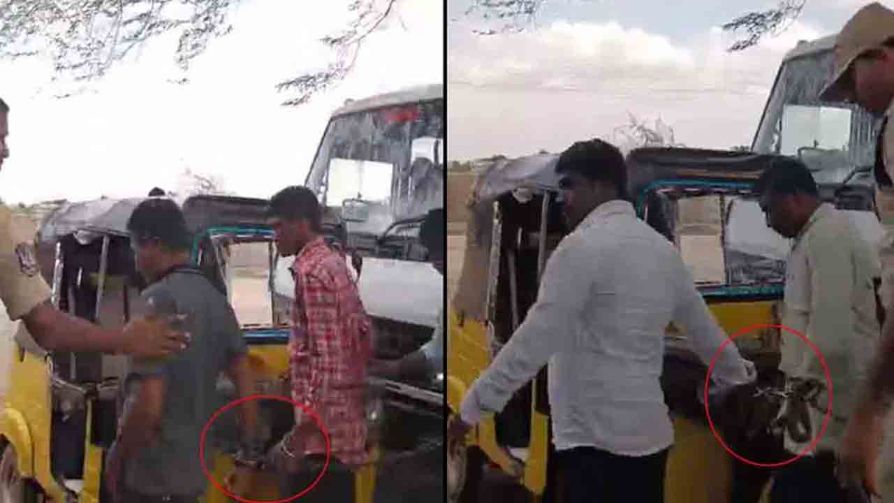 Suspension | రైతులకు బేడీలు వేసిన ఘటనలో ముగ్గురు పోలీసు అధికారుల సస్పెన్షన్