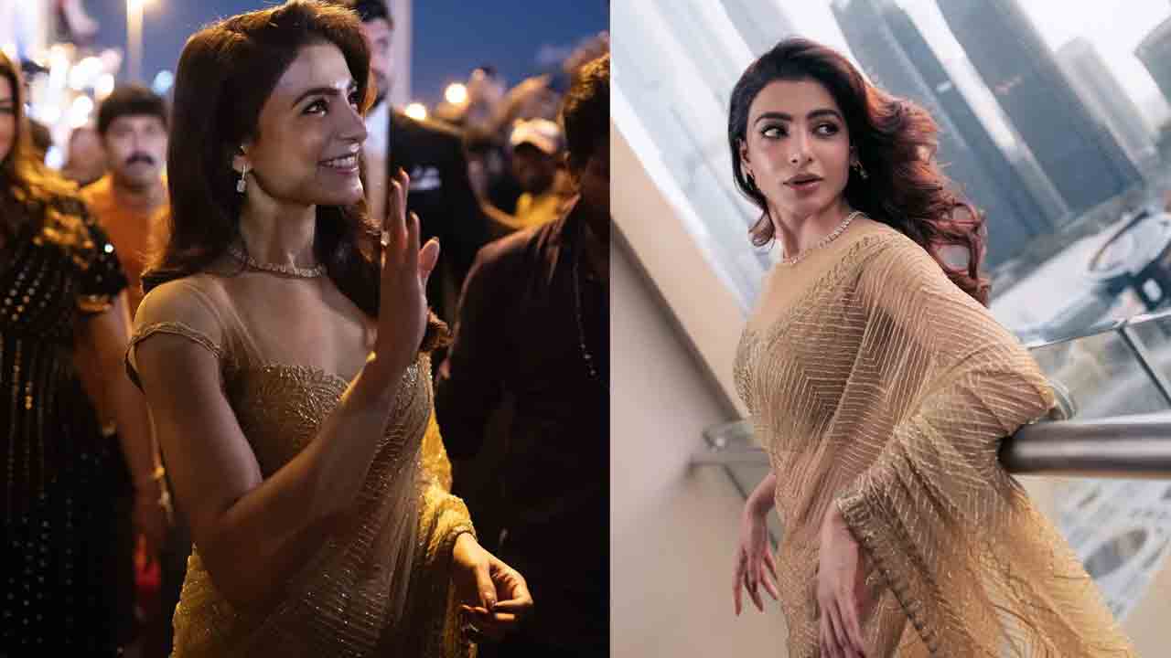 Samantha Ruth Prabhu | దుబాయ్‌ ఈవెంట్‌లో సమంత.. గోల్డెన్‌ శారీలో మెరిసిపోయిన నటి.. ఫొటోలు వైరల్‌