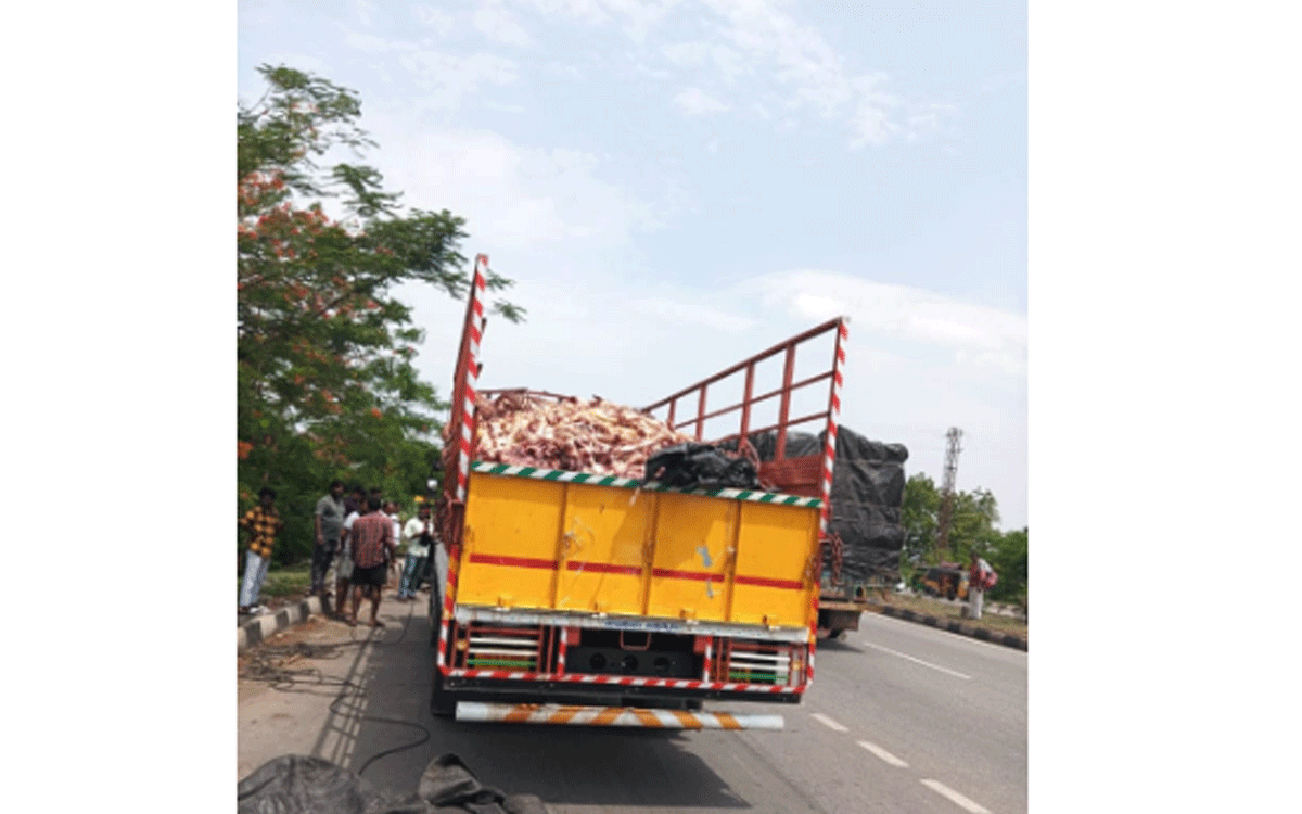 Narkatpally : పశువుల మాంసం త‌ర‌లిస్తున్న డీసీఎం పట్టివేత