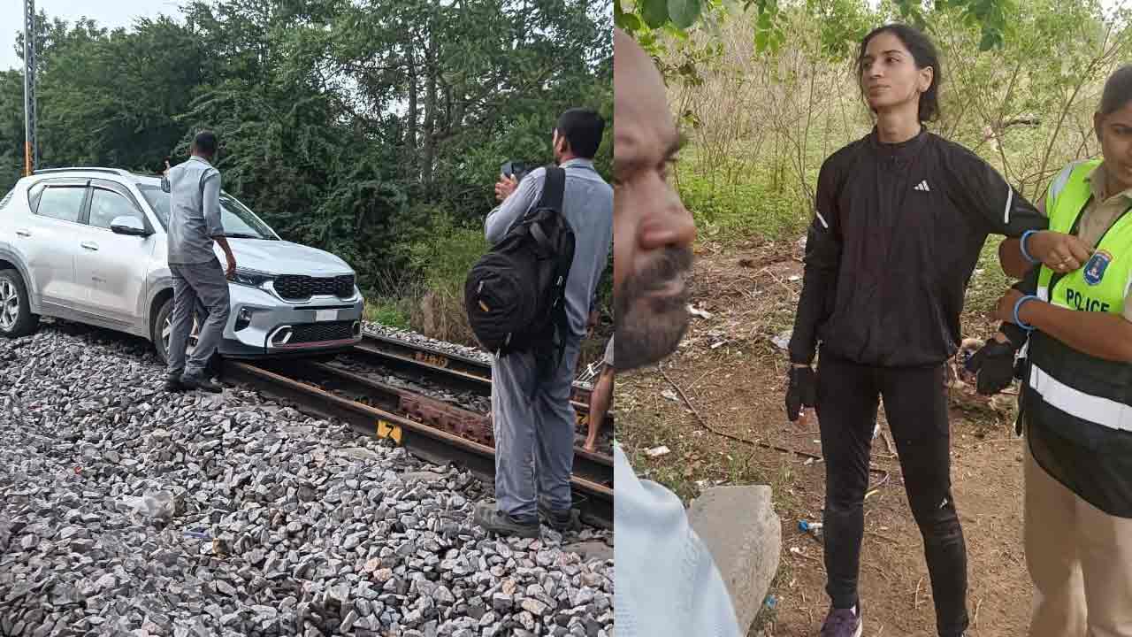 Shankarpally | ఉద్యోగం పోవ‌డంతో.. రైల్వే ట్రాక్‌పై కారుతో యువ‌తి హ‌ల్‌చల్