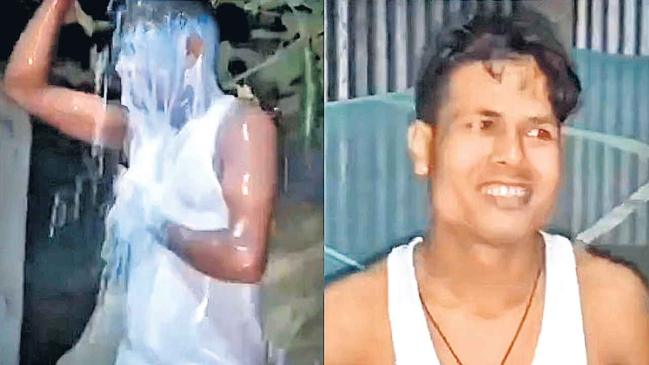 విడాకుల సంతోషంలో పాలతో స్నానం