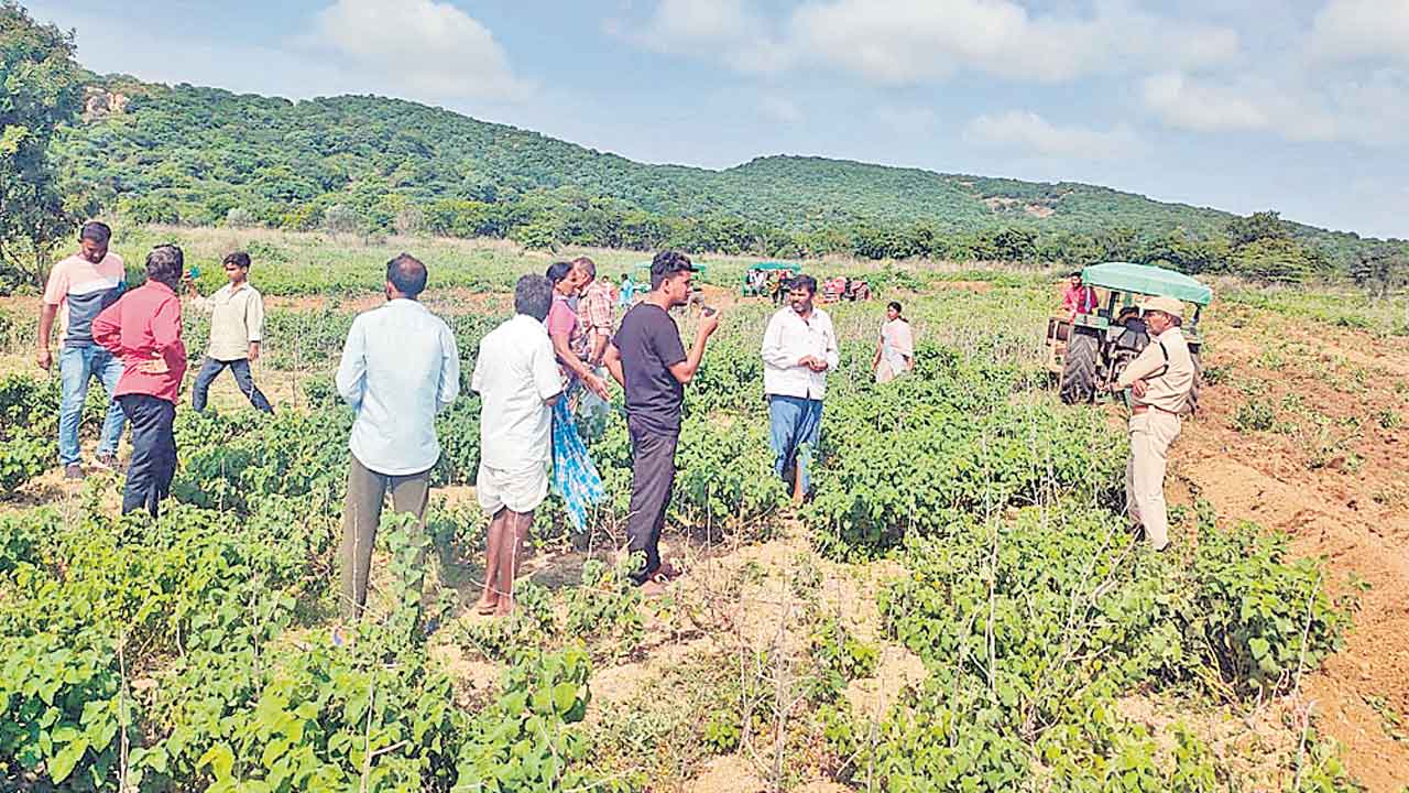 పట్టాలిచ్చిన భూముల్లో మొక్కలెట్ల పెడ్తరు?.. అనంతారంలో ఫారెస్ట్ అధికారులతో రైతుల వాగ్వాదం