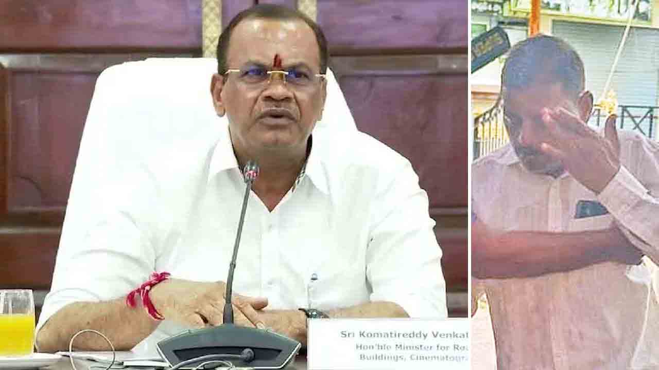 మంత్రి కోమటిరెడ్డి క్యాంపు ఆఫీస్‌లో వ్యక్తి ఆత్మహత్యాయత్నం