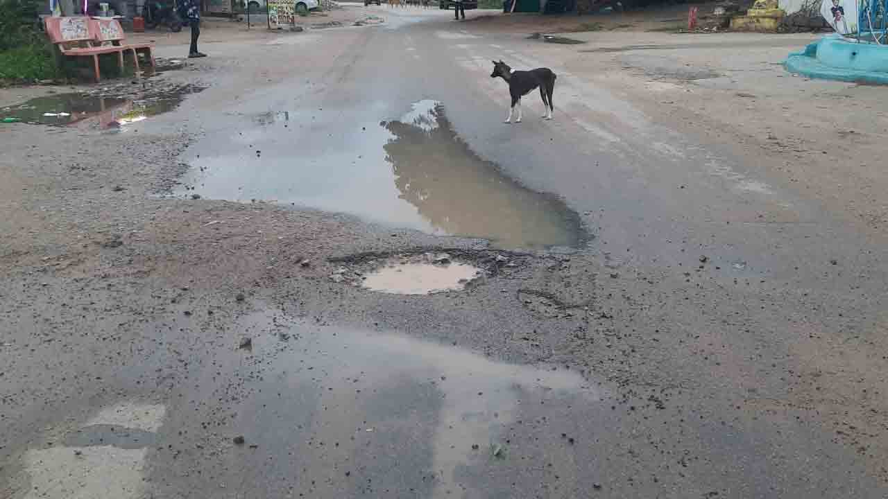 Potholes | ఎప్పుడు ఏ ప్రమాదం జరుగుతుందో.. బస్టాండ్ వద్ద గుంతలు పట్టించుకోని అధికారులు