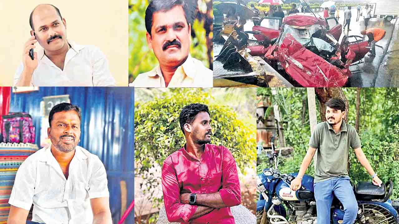 రక్తమోడిన రహదారి లారీని ఢీకోట్టిన కారు.. ఐదుగురు మృతి