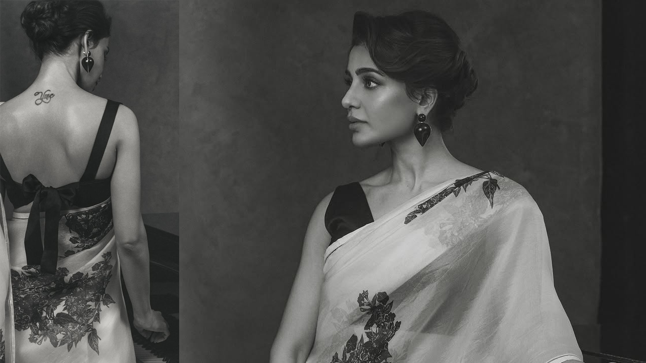 Samantha |  సమంత వీపుపై ఆ టాటూ చెరిగిపోలేదు.. చీర కట్టి చూపించేసిందిగా..!