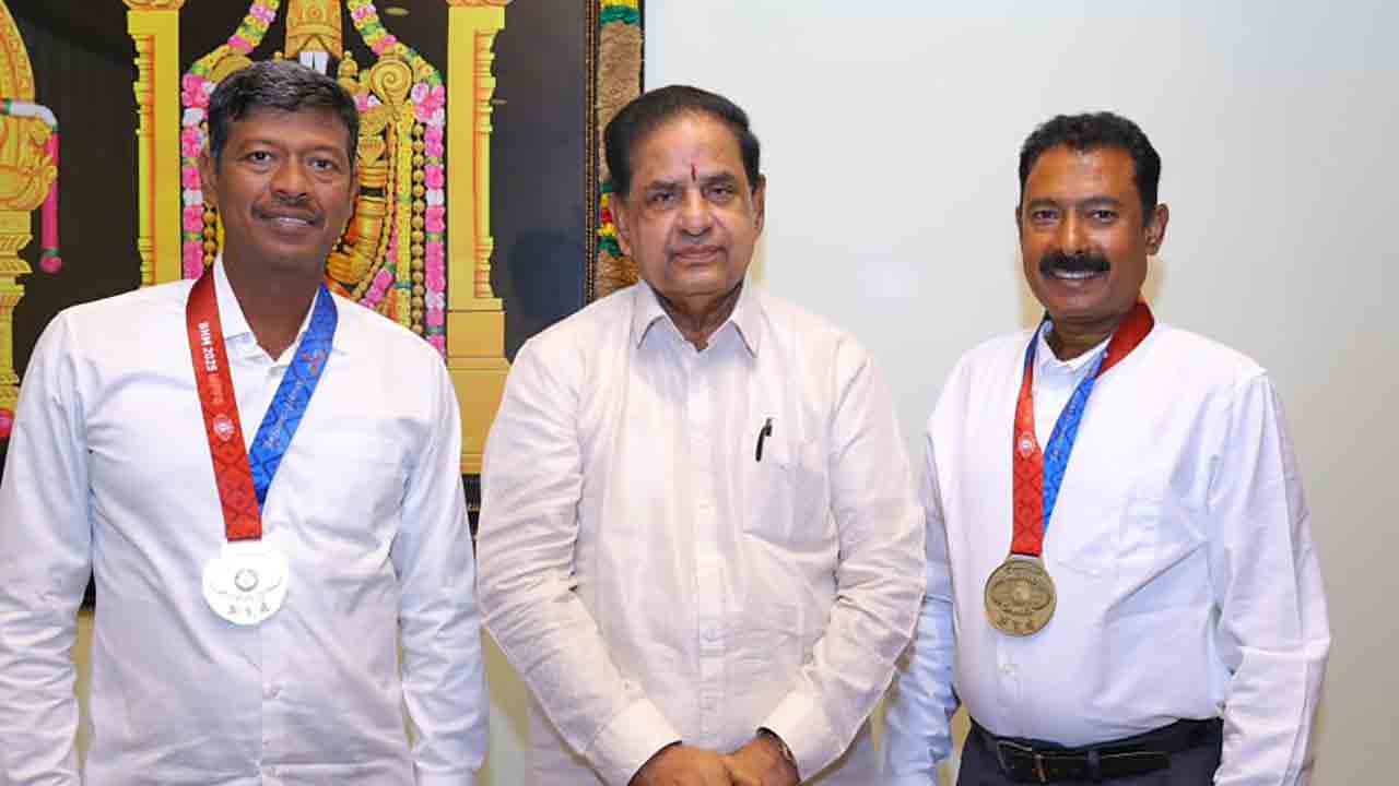 TTD Chairman | ప్రపంచ పోలీసు క్రీడల్లో పతకాలు సాధించిన వీజీవోలకు టీటీడీ చైర్మన్ అభినందన