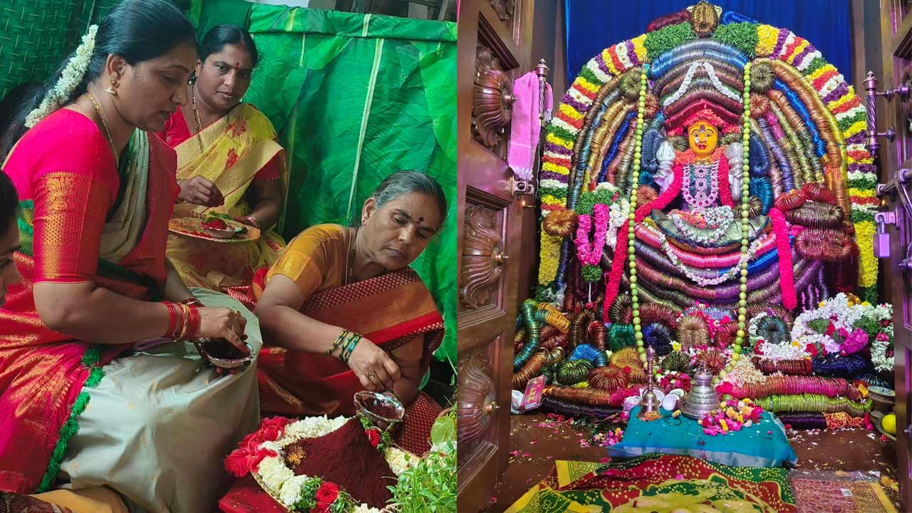 కొనసాగుతున్న బోనాల ఉత్సవాలు.. అమ్మవారికి గాజులతో అలంకరణ