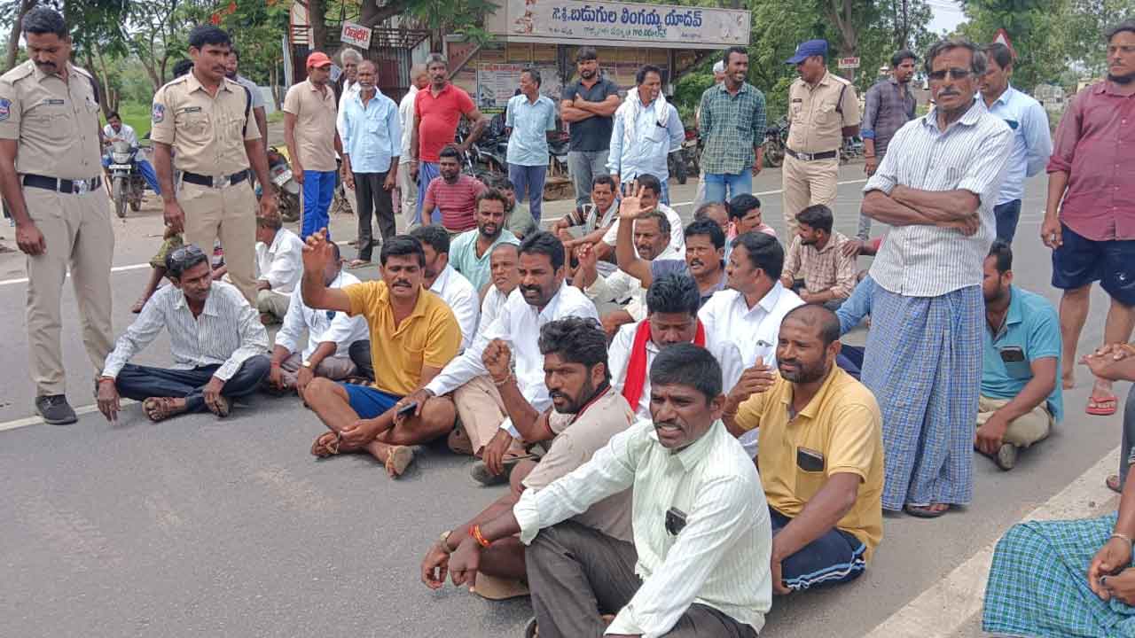 irrigation water | సాగునీళ్ల కోసం తిప్పర్తిలో రైతుల ధర్నా.. మద్దతు ప్రకటించిన బీఆర్ఎస్