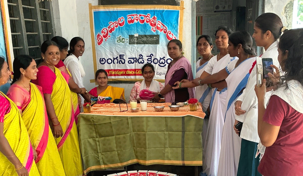 Anganwadi centers | అంగన్వాడీ కేంద్రాల్లో తల్లిపాల వారోత్సవాలు