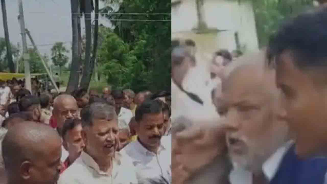 Minister Chased By Locals | మంత్రిపై దాడికి జనం యత్నం.. కిలోమీటరు దూరం వరకు వెంబడించిన వైనం