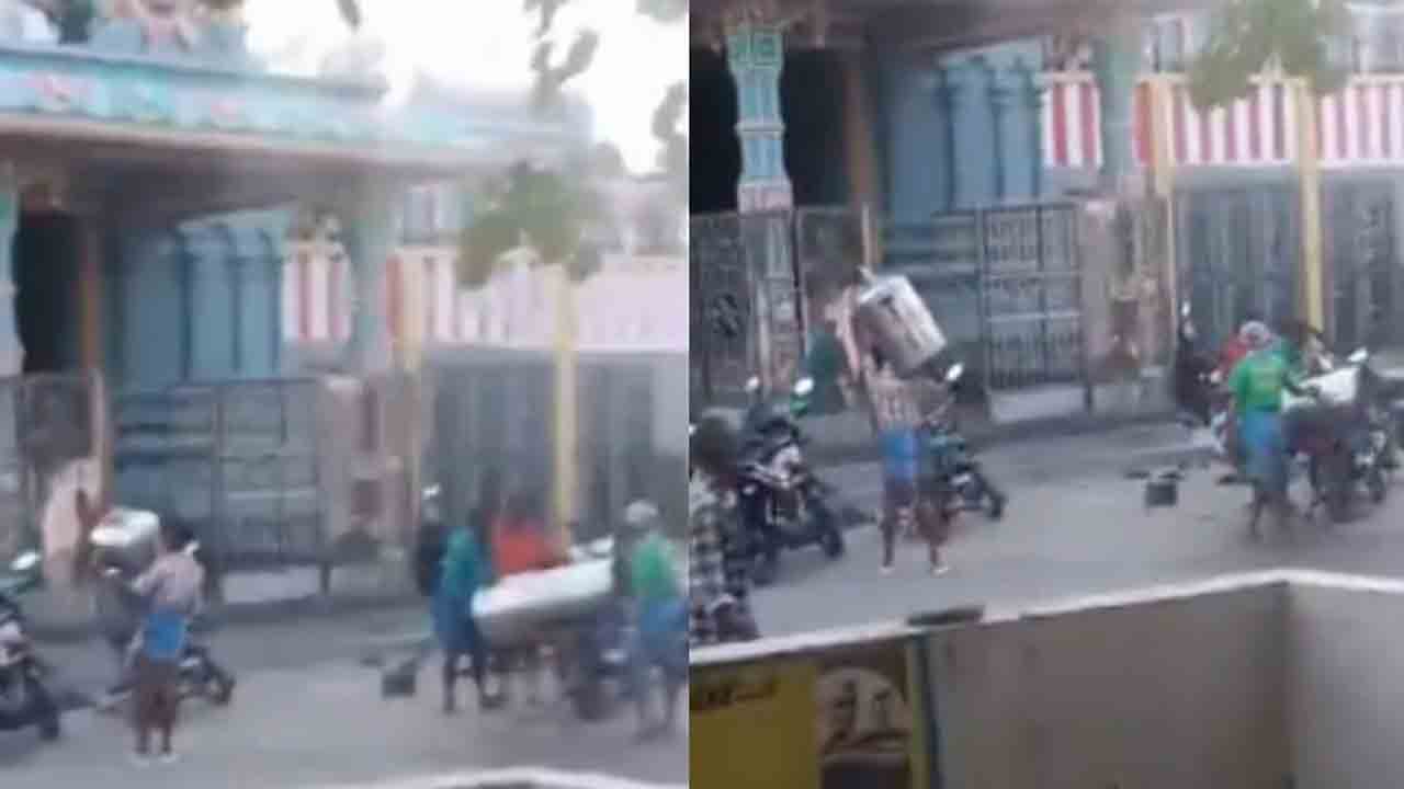Watch: గుడిలో అనధికార హుండీ.. అధికారులు రావడంతో ఎత్తుకెళ్లిన డీఎంకే కార్యకర్త