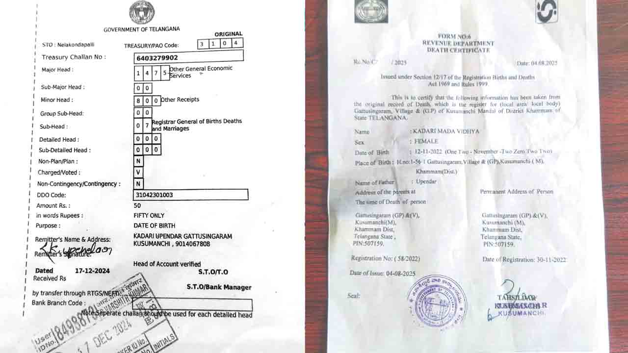 బర్త్‌ సర్టిఫికెట్‌కు దరఖాస్తు చేస్తే డెత్‌ సర్టిఫికెట్‌ ఇచ్చారు..