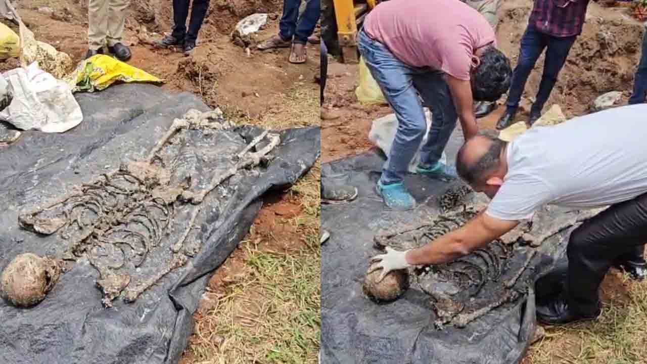 skeleton found | ఇంటి పెరట్లో కుమారుడి అస్థిపంజరం.. తండ్రే హంతకుడు