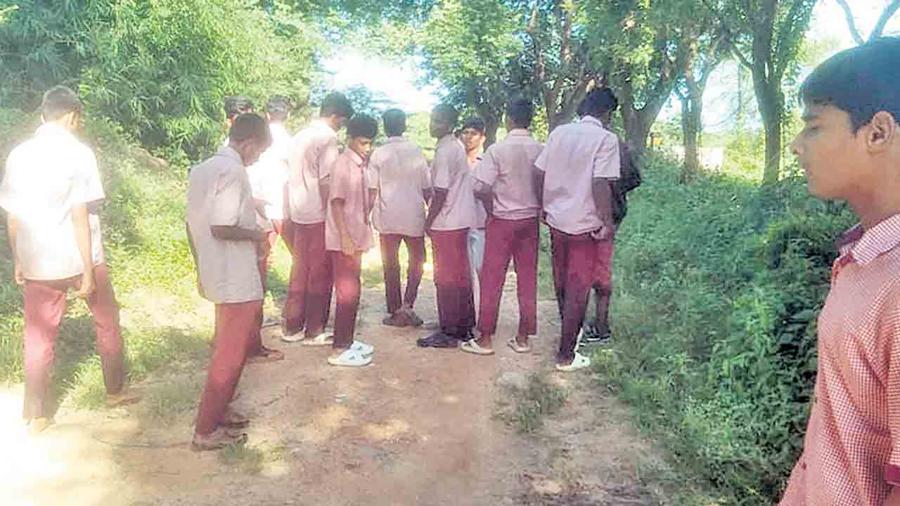 కలెక్టర్ను కలిసేందుకు ప్రహరీ దూకిన విద్యార్థులు.. వనపర్తి జిల్లా చిట్యాలలో ఘటన