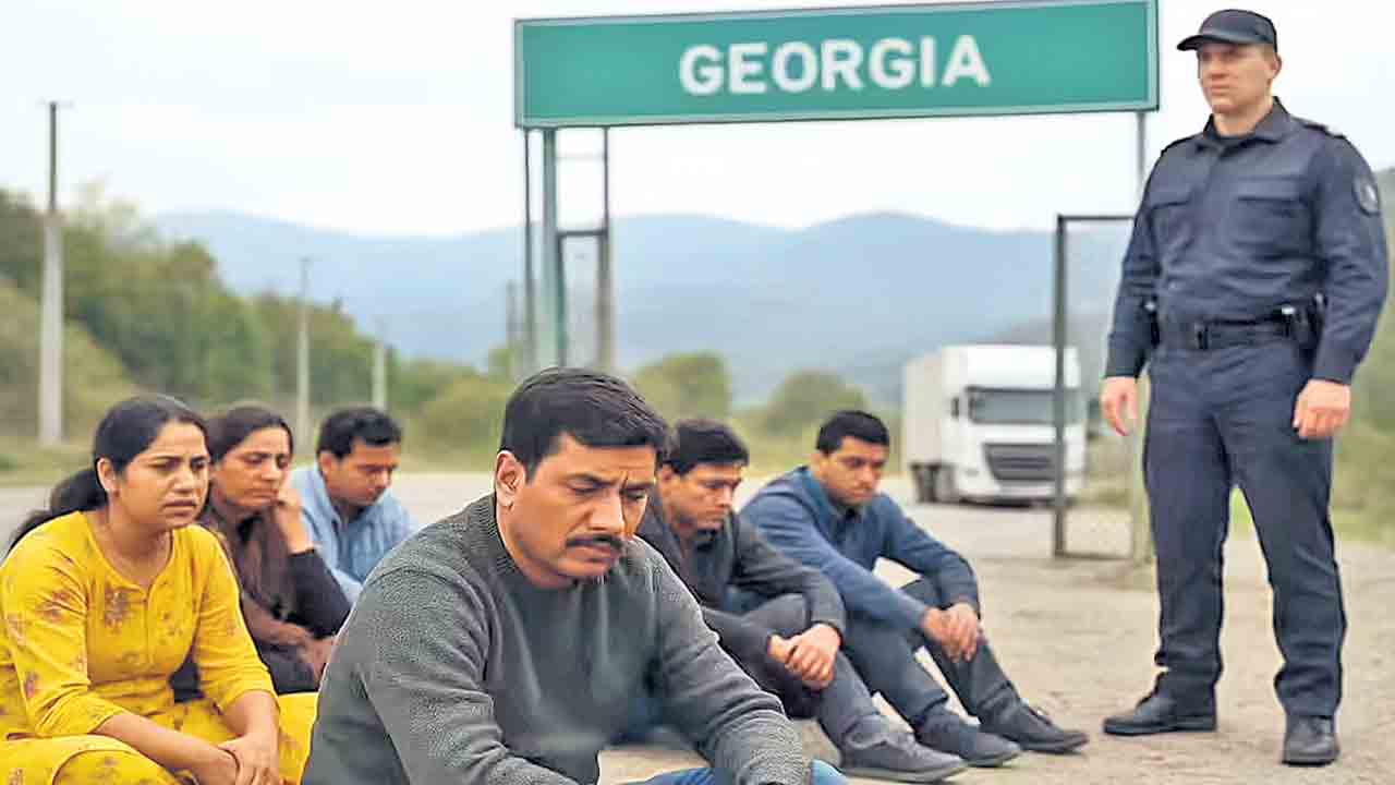 పశువుల్లా ఫుట్‌పాత్‌పై కూర్చోబెట్టి!