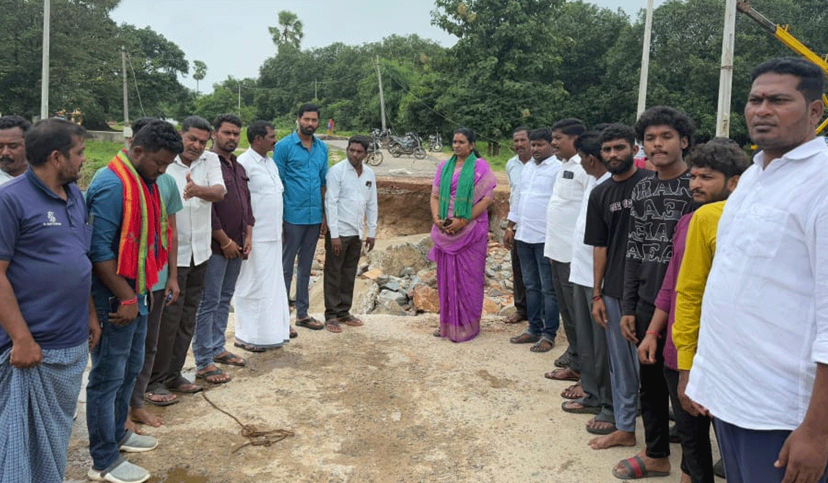 Roads damaged | వర్షాలకు దెబ్బతిన్న రోడ్లకు వెంటనే మరమ్మత్తులు చేపట్టాలి.. జడ్పీ మాజీ చైర్ పర్సన్ దావ వసంత