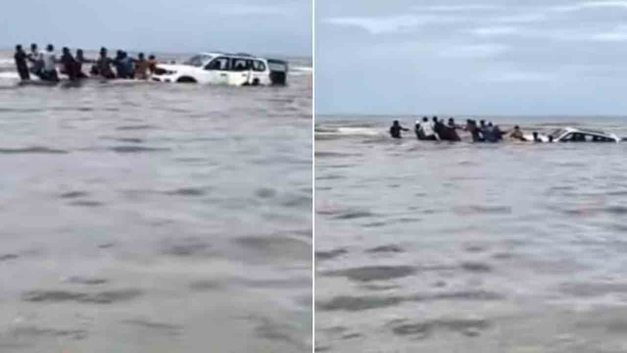 Watch: బీచ్‌లో చిక్కుకున్న స్కార్పియో.. తర్వాత ఏం జరిగిందంటే?