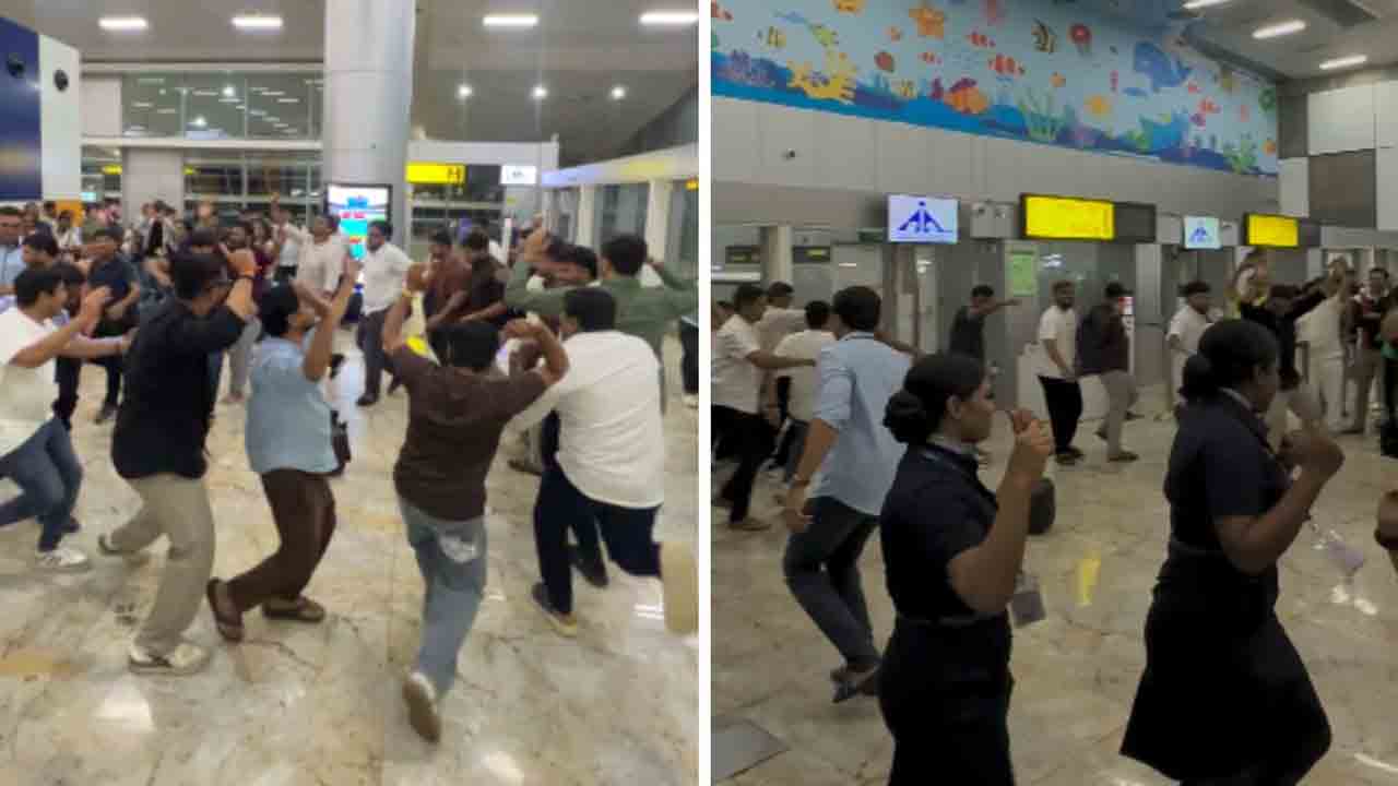 Goa Airport Garbha | ఫ్లైట్ ఆలస్యం.. ఎయిర్‌పోర్టులో గర్బా ఆడిన ప్రయాణికులు.. వీడియో