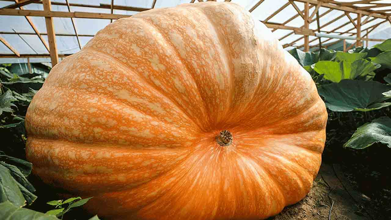Huge pumpkin | భారీ గుమ్మడికాయను పండించిన రైతు.. బరువు ఏకంగా 969 కిలోలు..!