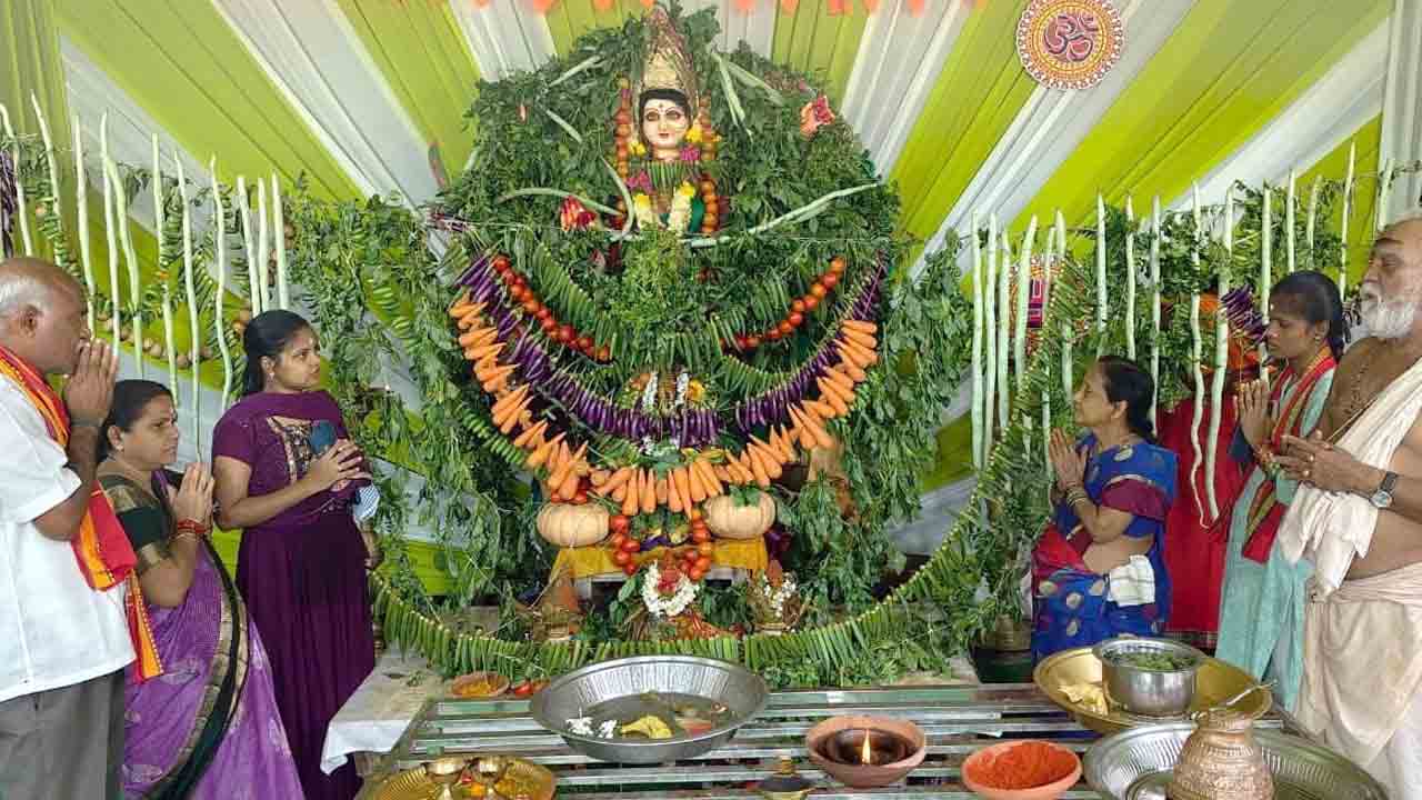 Shakambaridevi | శాకాంబరీదేవి అలంకరణలో వేయిస్తంభాల రుద్రేశ్వరీదేవి