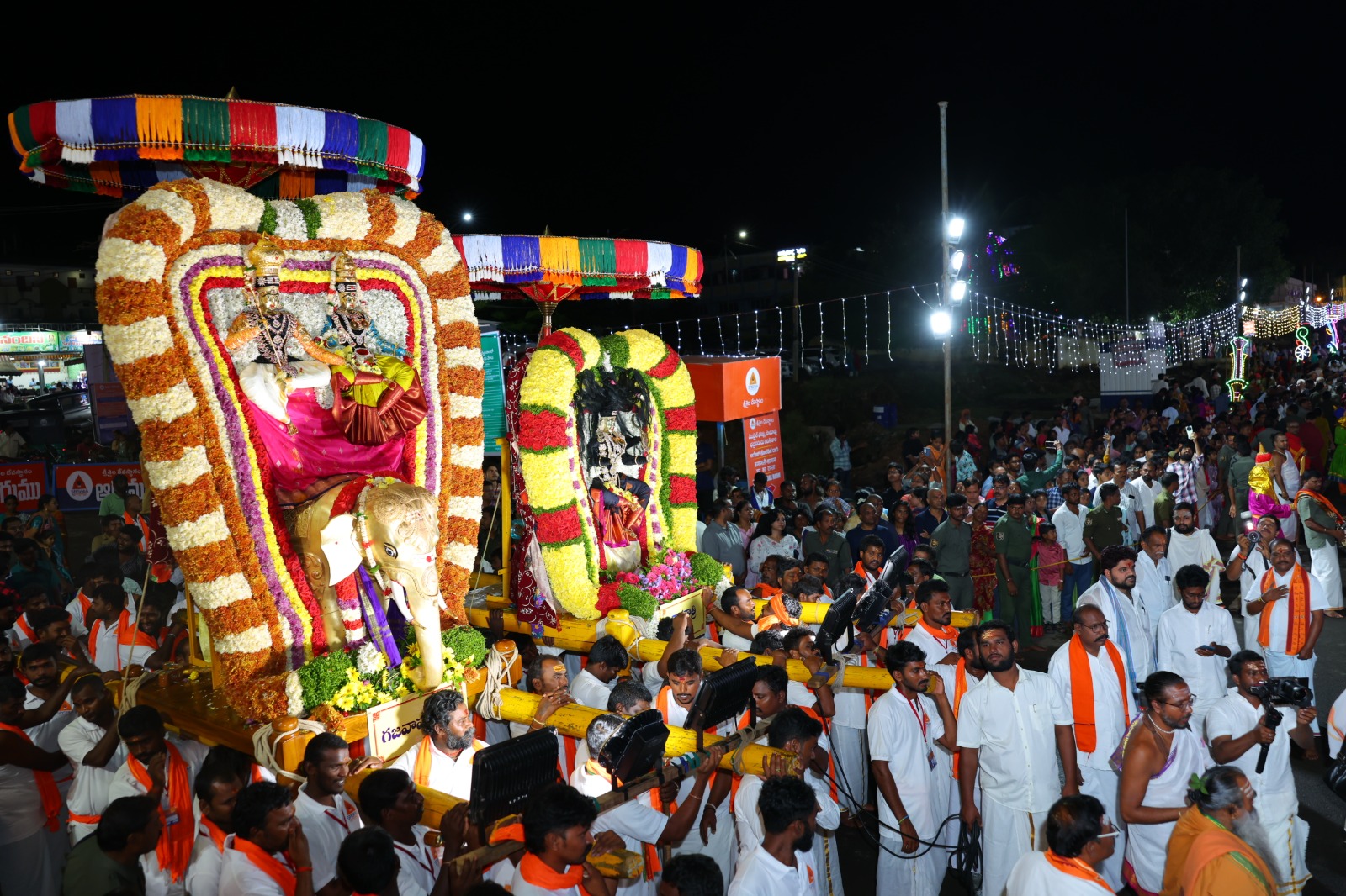 సాయంత్రం అక్కమహాదేవి అలంకార మండపంలో గజవాహనంపైకి భ్రమరాంబ సమేత మల్లికార్జున స్వామివారలను వేంచేపు చేసి.. శాస్ర్తోక్తంగా విశేష పూజలు చేశారు. 