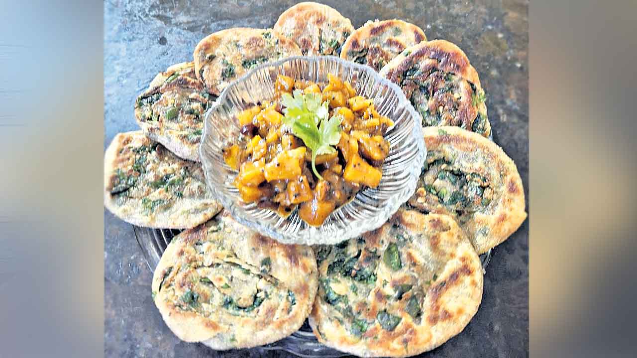 మెంతాకు చక్రాల రొట్టె