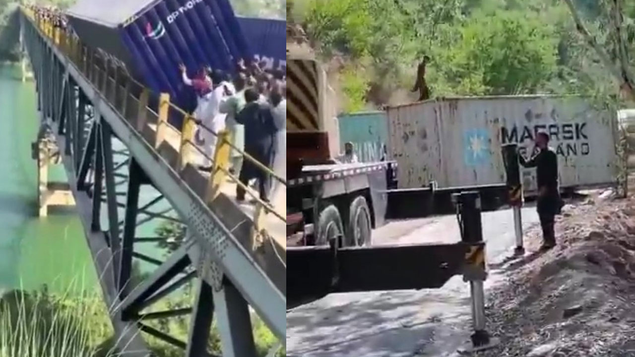 PoK Protests: భారీ కంటేన‌ర్ల‌ను న‌దిలో ప‌డేసిన పీవోకే నిర‌స‌న‌కారులు.. వీడియో