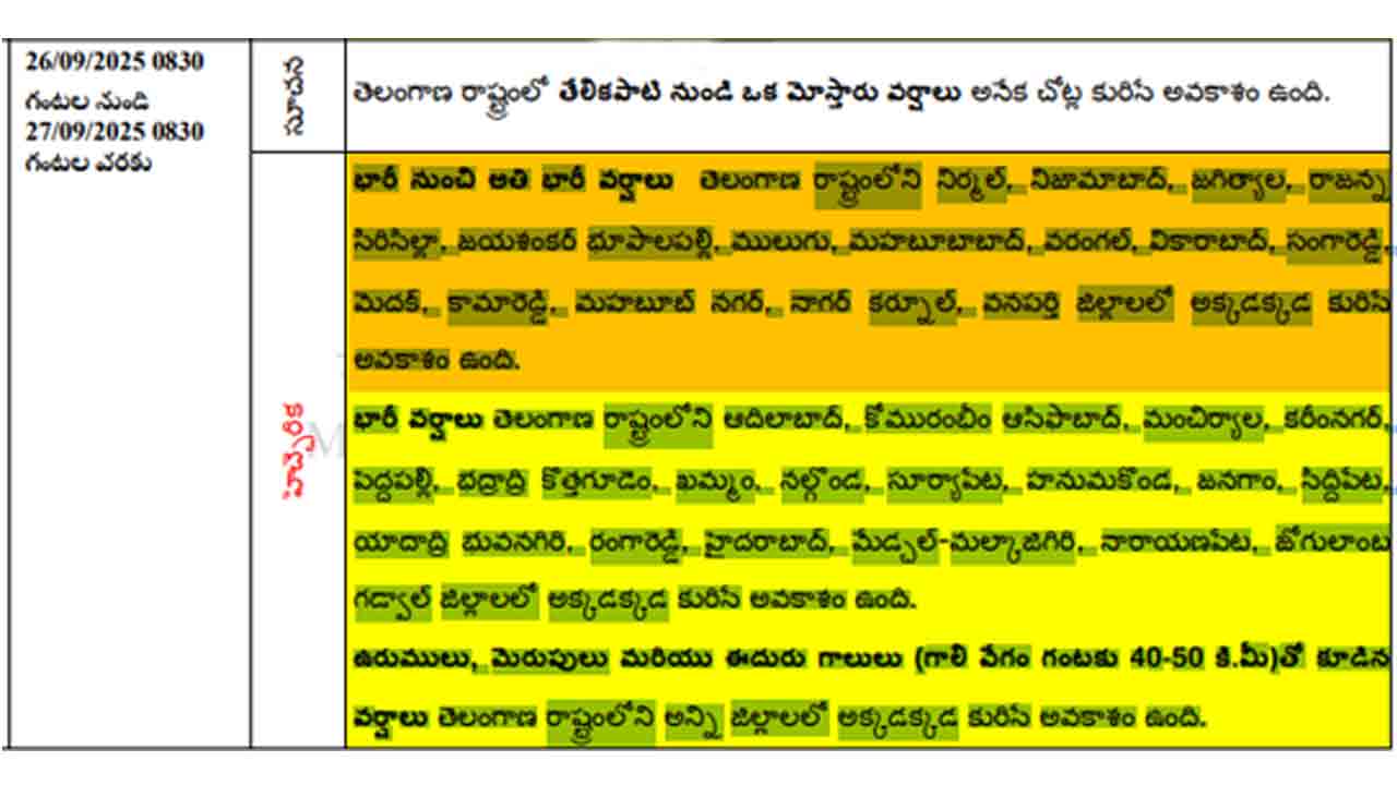 Rainsintelangana