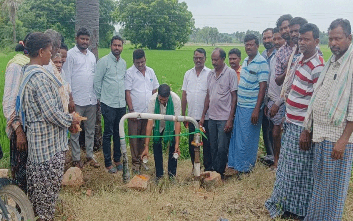 Nidamanoor : గౌండ్లగూడెంలో నూతన బోర్ మోటార్ ప్రారంభం