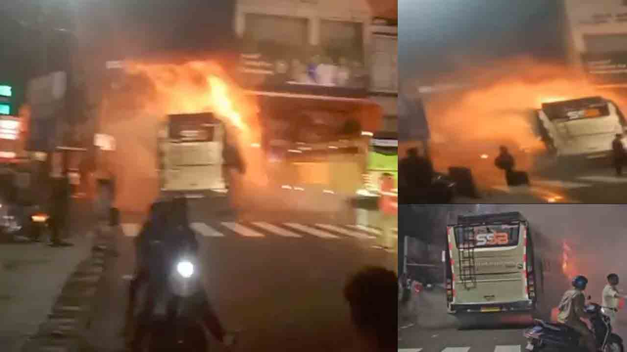 Hyderabad | ఎస్సార్‌నగర్‌లో ప్రైవేటు ట్రావెల్స్‌ బస్సులో మంటలు