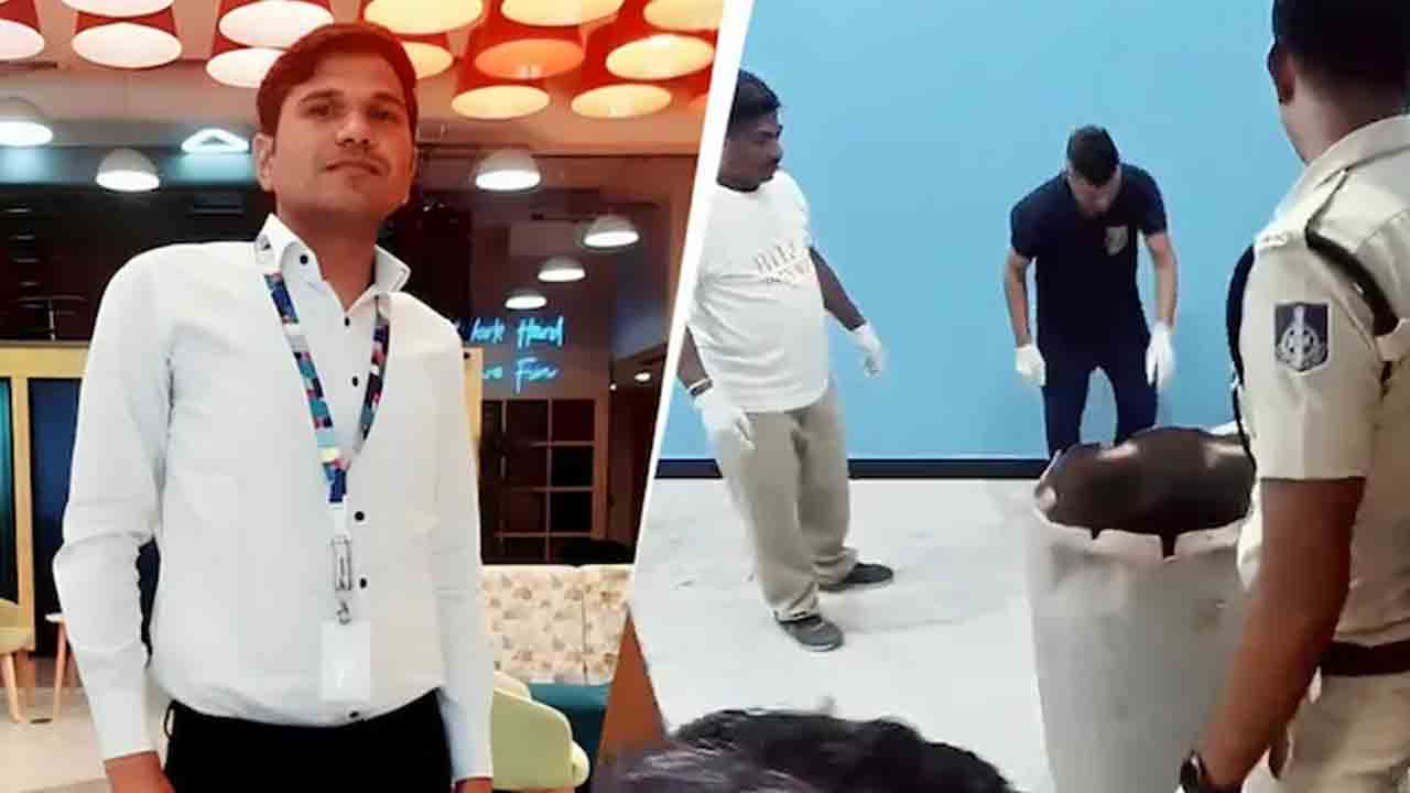 గార్బా వస్త్రధారణలో యువతి మృతదేహం