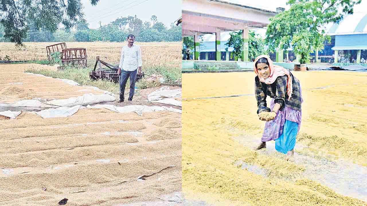 అకాల వర్షం.. తడిసిన ధాన్యం
