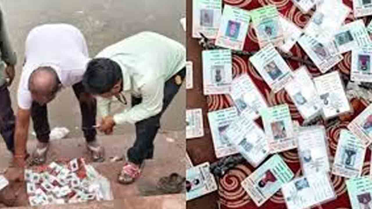 చెరువులో 500 ఓటర్‌ కార్డులు లభ్యం