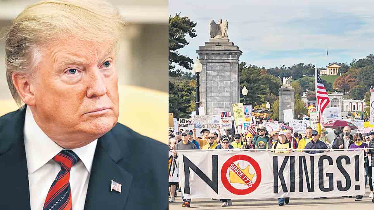 మిస్టర్‌ ట్రంప్‌.. మీ నిరంకుశత్వం సహించం.. అమెరికాలో నో కింగ్స్‌ నిరసన ర్యాలీలు