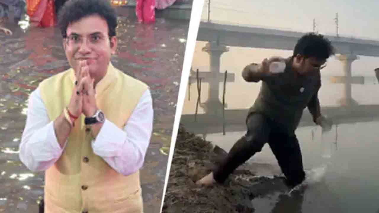 BJP MLA | యమునా శుభ్రతపై రీల్స్.. అదుపుతప్పి నదిలో పడిపోయిన బీజేపీ ఎమ్మెల్యే.. VIDEO