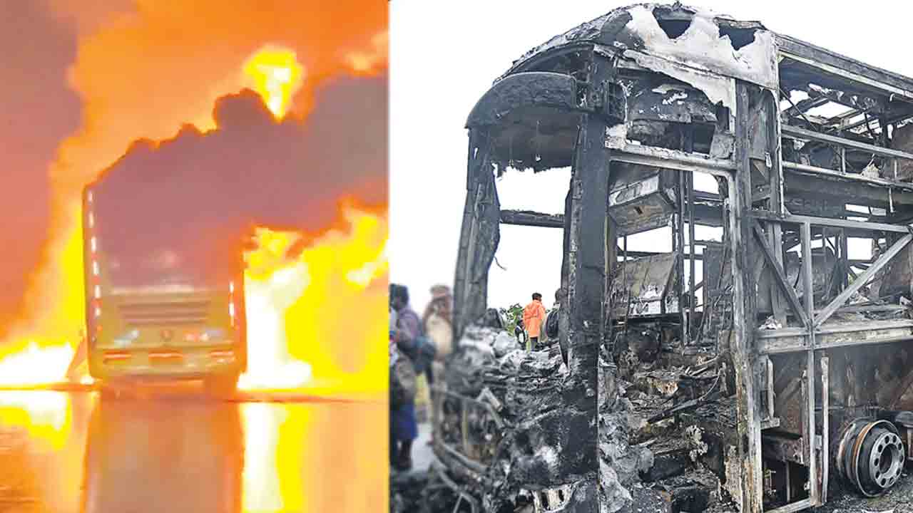 ట్రావెల్స్ బస్సులో మృత్యుఘోష.. 19 మంది సజీవ దహనం