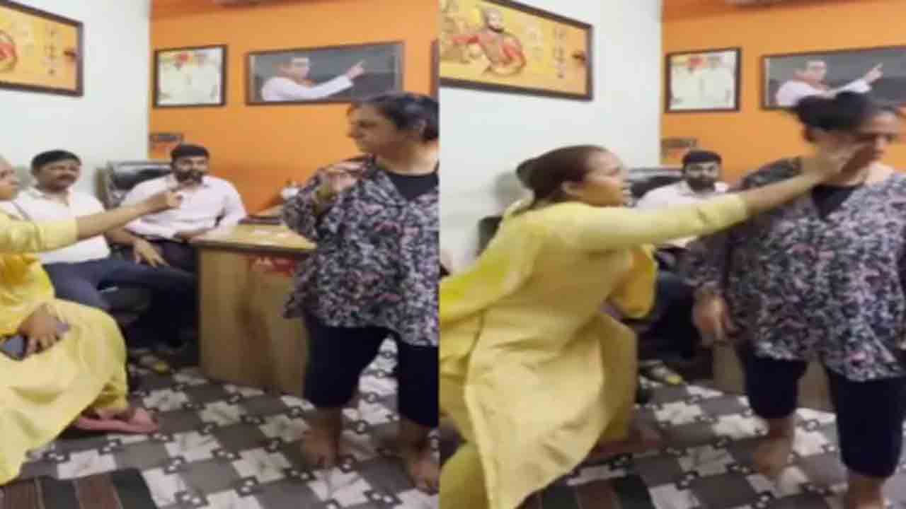 Watch: మహిళ చెంపపై కొట్టిన ఎంఎన్‌ఎస్‌ కార్యకర్త.. తన భర్తను దూషించి దాడి చేసిందని   ఆరోపణ