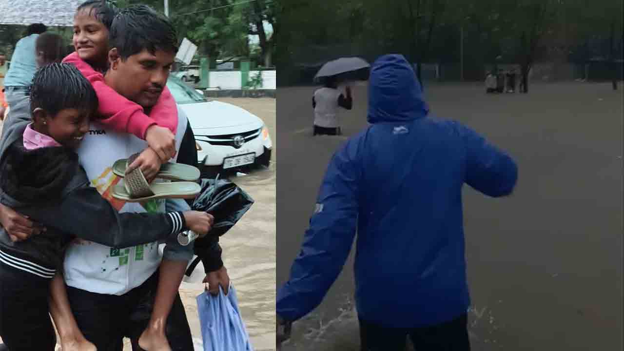 Montha Cyclone | మొంథా ఎఫెక్ట్తో హనుమకొండలో జలమయమైన రోడ్డు.. వీడియో