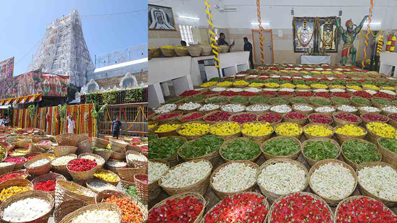 Tirumala | తిరుమలలో వైభవంగా ఊరేగింపు.. స్వామివారికి 9 టన్నుల పుష్పాలతో యాగం