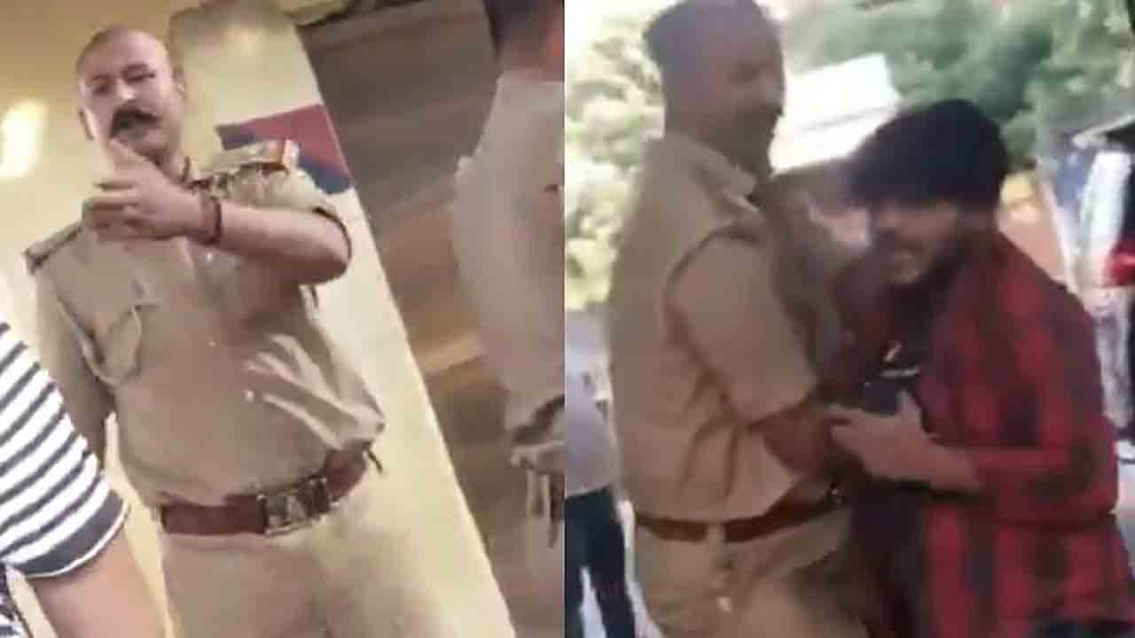 Watch: విద్యార్థిపై పోలీస్‌ అధికారి ప్రతాపం.. యువకుడిని కొట్టి తిట్టిన వీడియో వైరల్‌